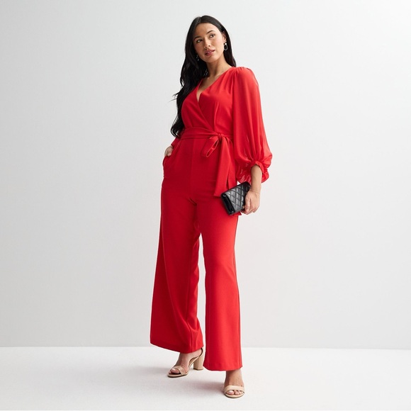 Donna Ricco Vibrant Redcocktail Jumpsuit size 14